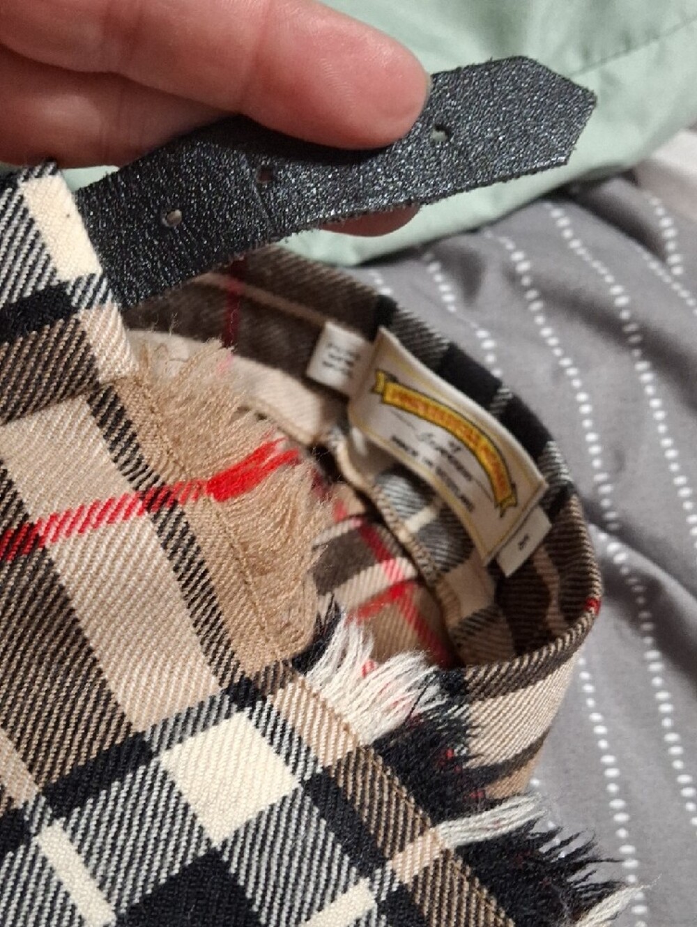 Plaid Pleated A-Line Skirt in Tan Check (Mis208) 100% Wool - Picture 5 of 5